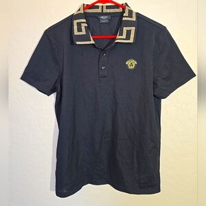 Versace Taylor Fit Mens Black Polo Shirt Size L